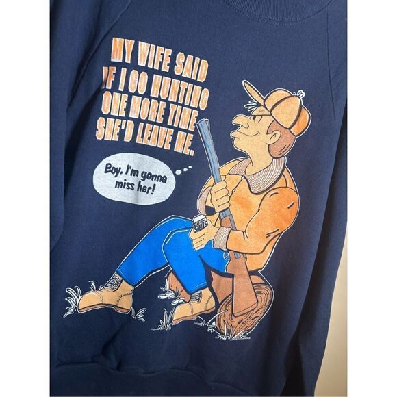 Vintage 1980s Screen Star Funny Hunting Sweatshirt Crewneck - Picture 2 of 4